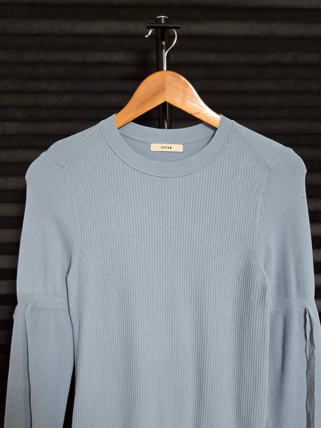 [시스템] 소매 스트랩 골지 라운드넥 니트 | 00205 상품이미지2