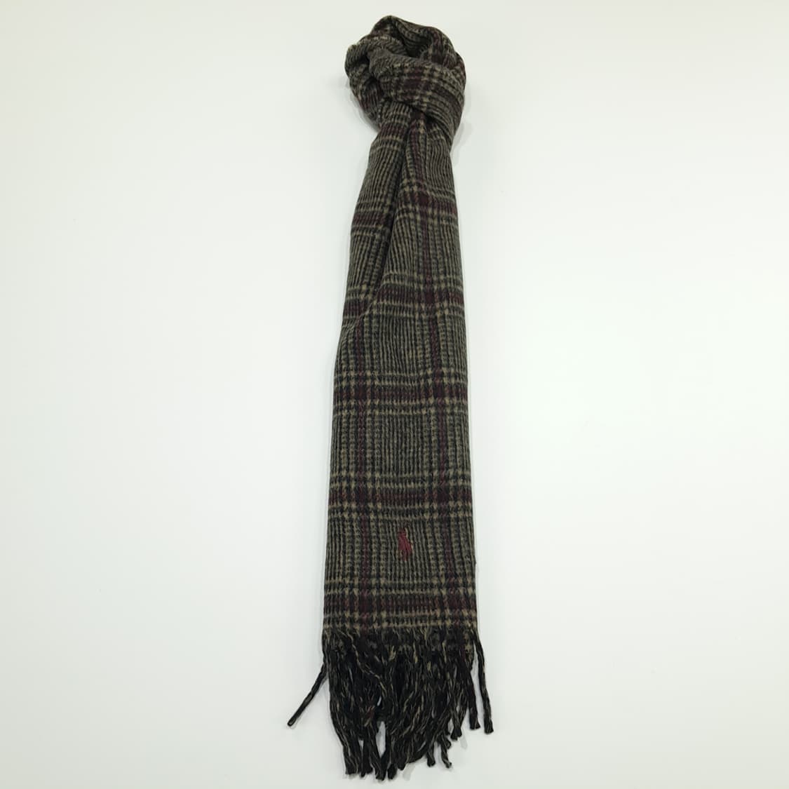 MX187 폴로 랄프로렌 체크 헤링본 램스울 양면 목도리 머플러 상품이미지4