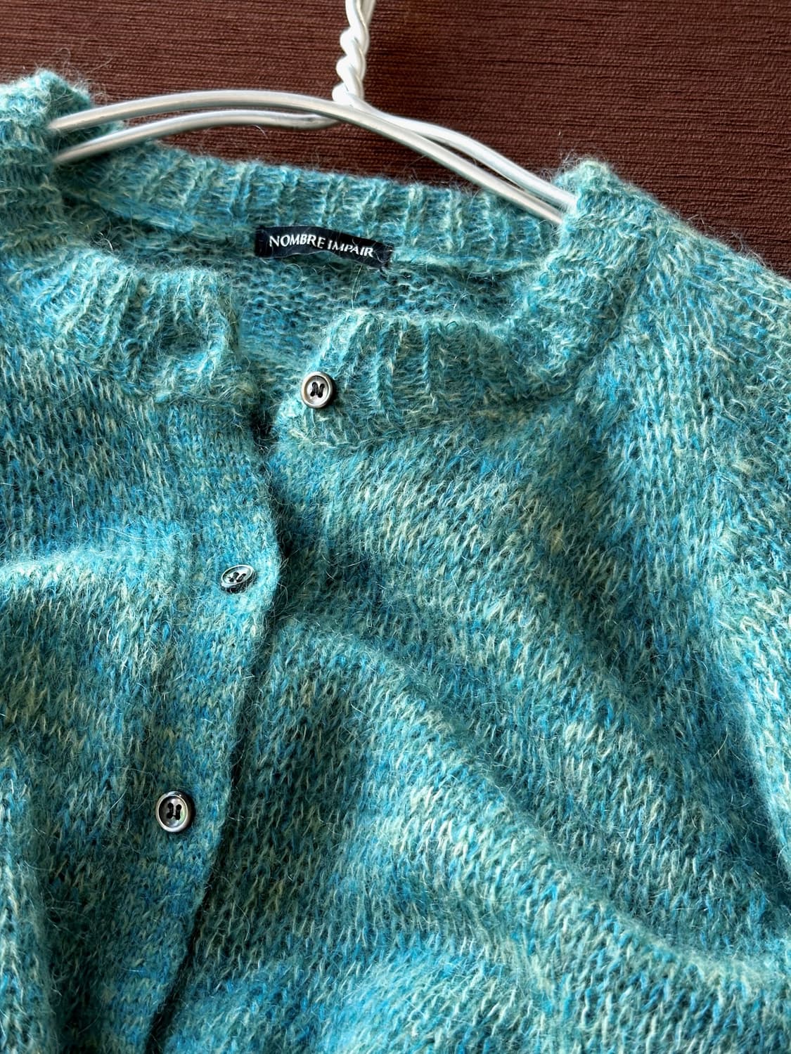 Mohair wool pattern design knit cardigan 상품이미지1