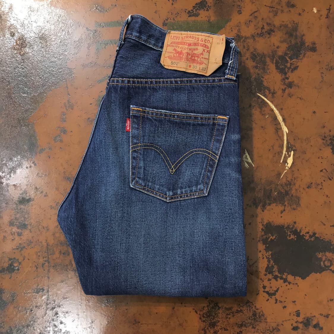 리바이스 501 진청 워시드 데님 팬츠 허리 30 사이즈 상품이미지1