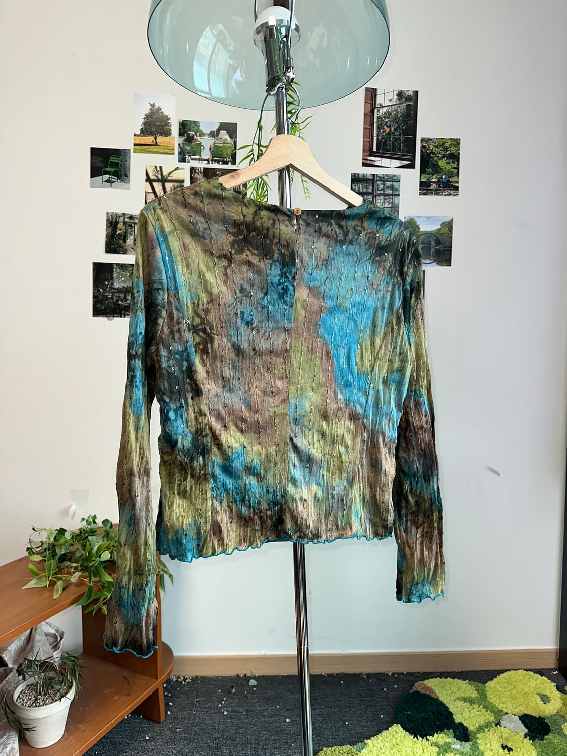 Blue brown tie dye velvet bl 상품이미지6
