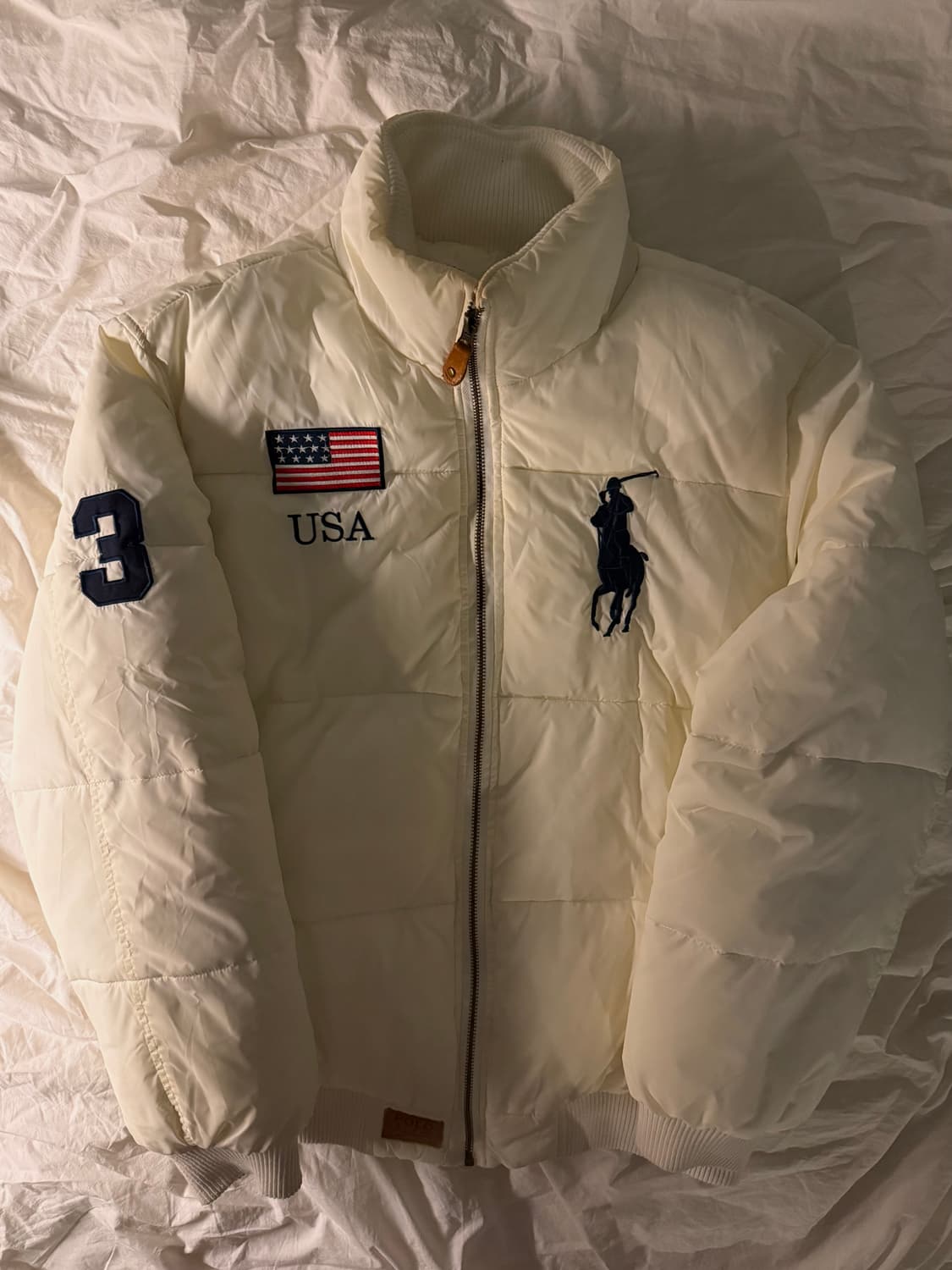 (경매)폴로 빅포니 성조기 패딩 크림 상품이미지2