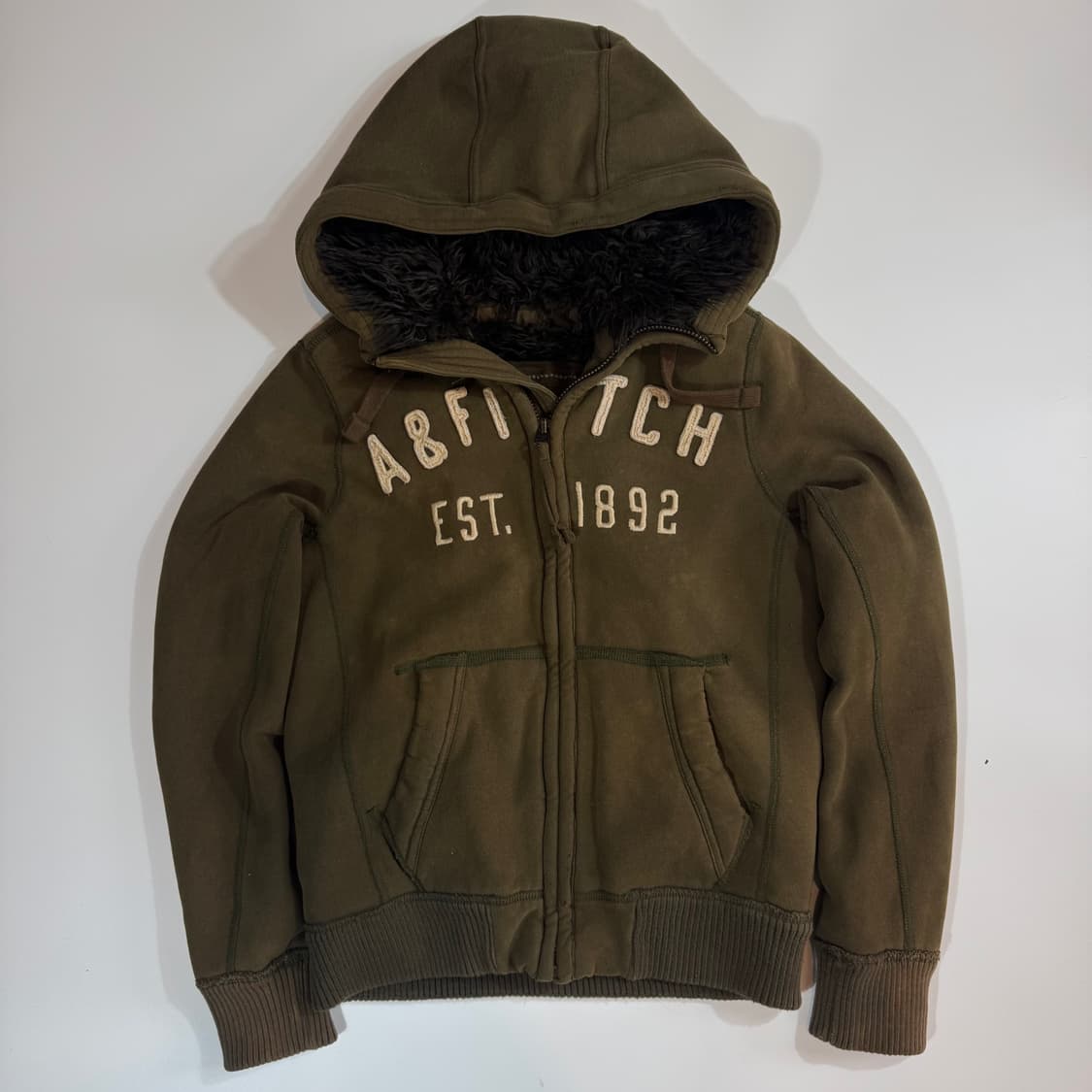 아베크롬비 카키 기모 후드집업 상품이미지1