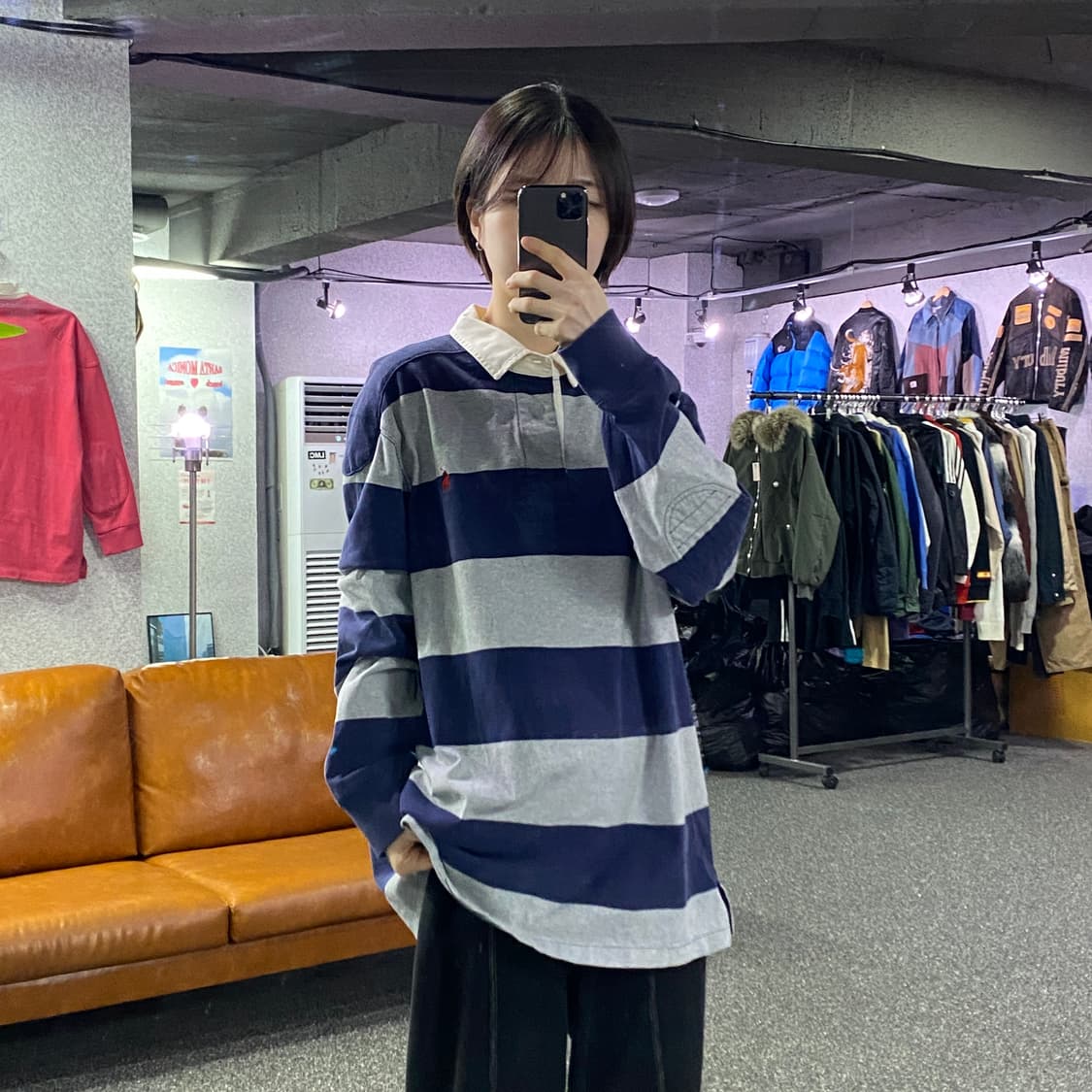 폴로 랄프로렌 커스텀핏 스트라이프 럭비티 B3965 상품이미지1