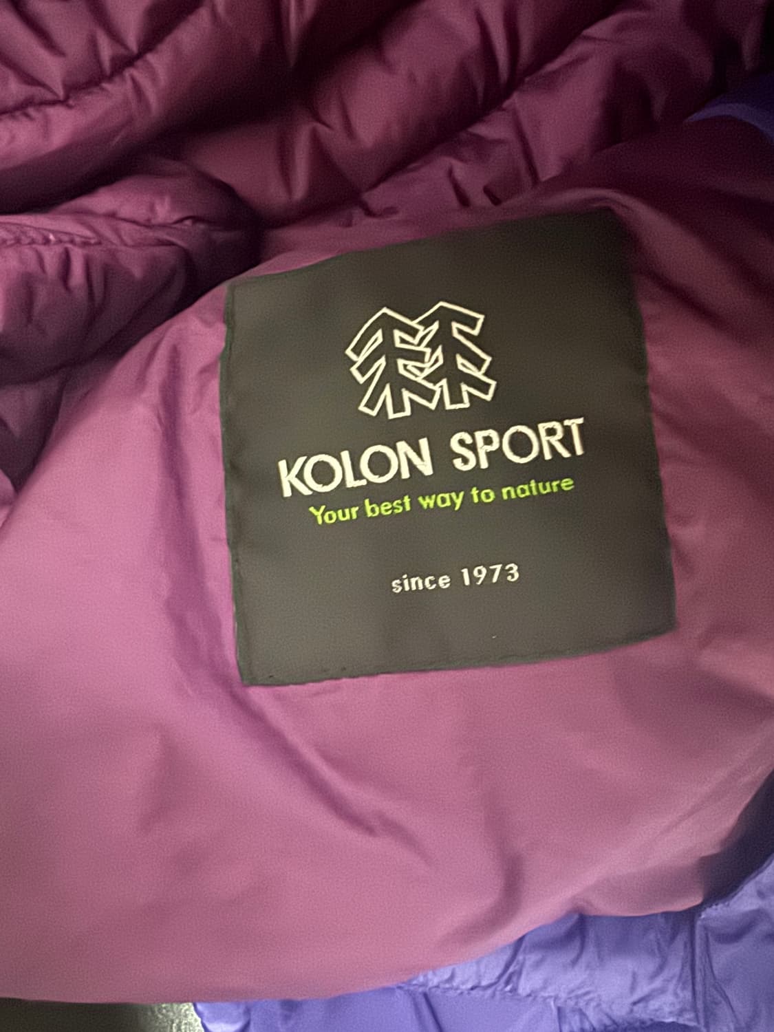 여성 코오롱스포츠 구스다운 퍼플 경량 패딩 자켓 상품이미지4