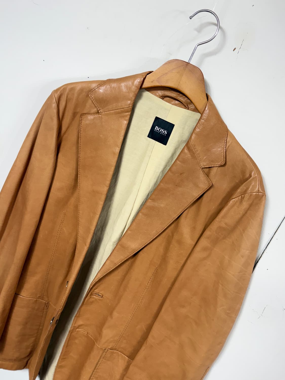 90s 휴고보스 레더 블레이저 상품이미지3