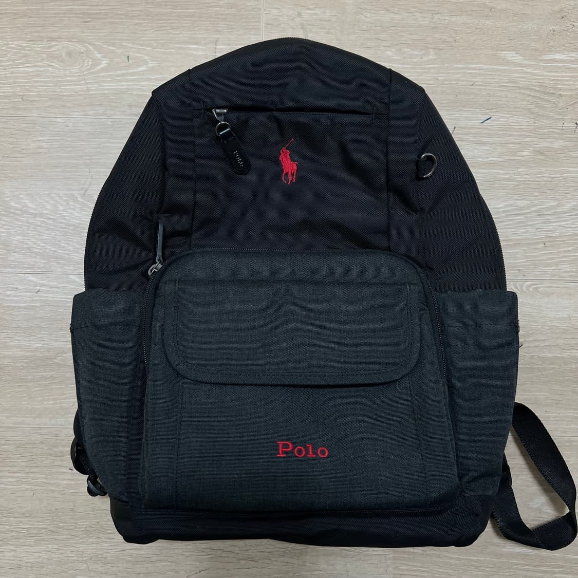 폴로 랄프로렌 포니 자수 로고 백팩 [블랙] 상품이미지1
