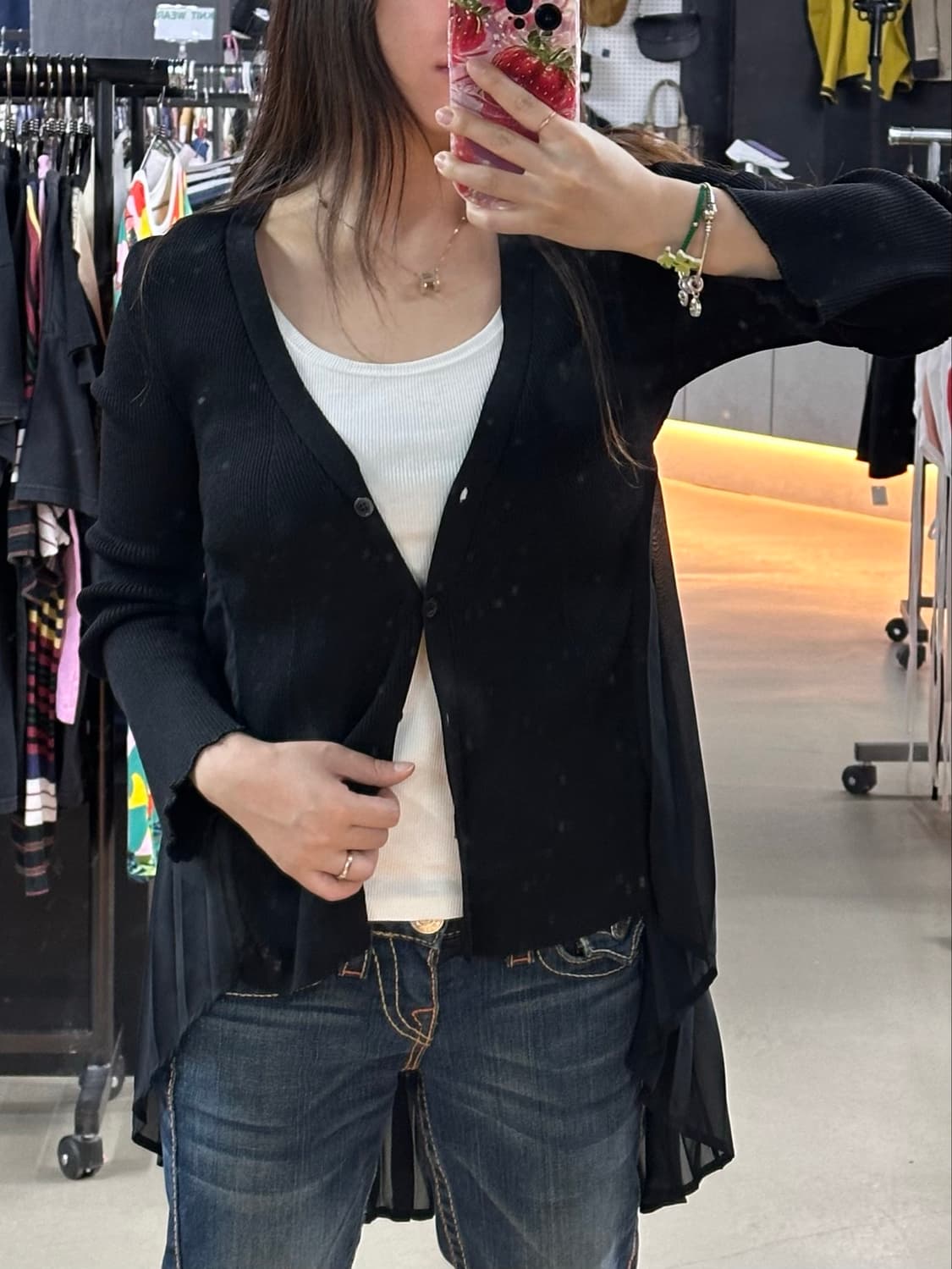 미하라 야스히로 플리츠 레이어드 가디건 상품이미지1