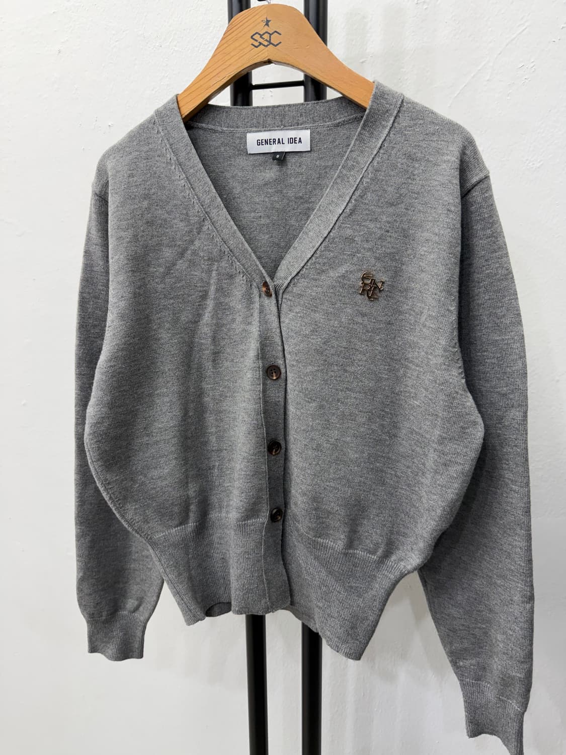 정품) 제너럴아이디어 회색 가디건 S 상품이미지3