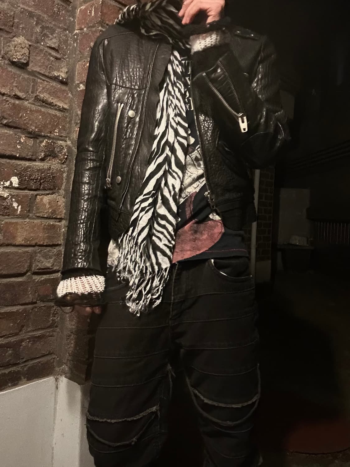 2000s VTG 크로커다일 락시크 가죽자켓  상품이미지4