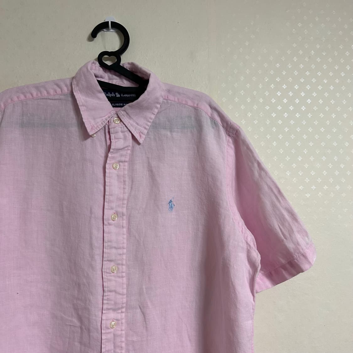 폴로 랄프로렌 린넨 반팔 셔츠 핑크 S  상품이미지6
