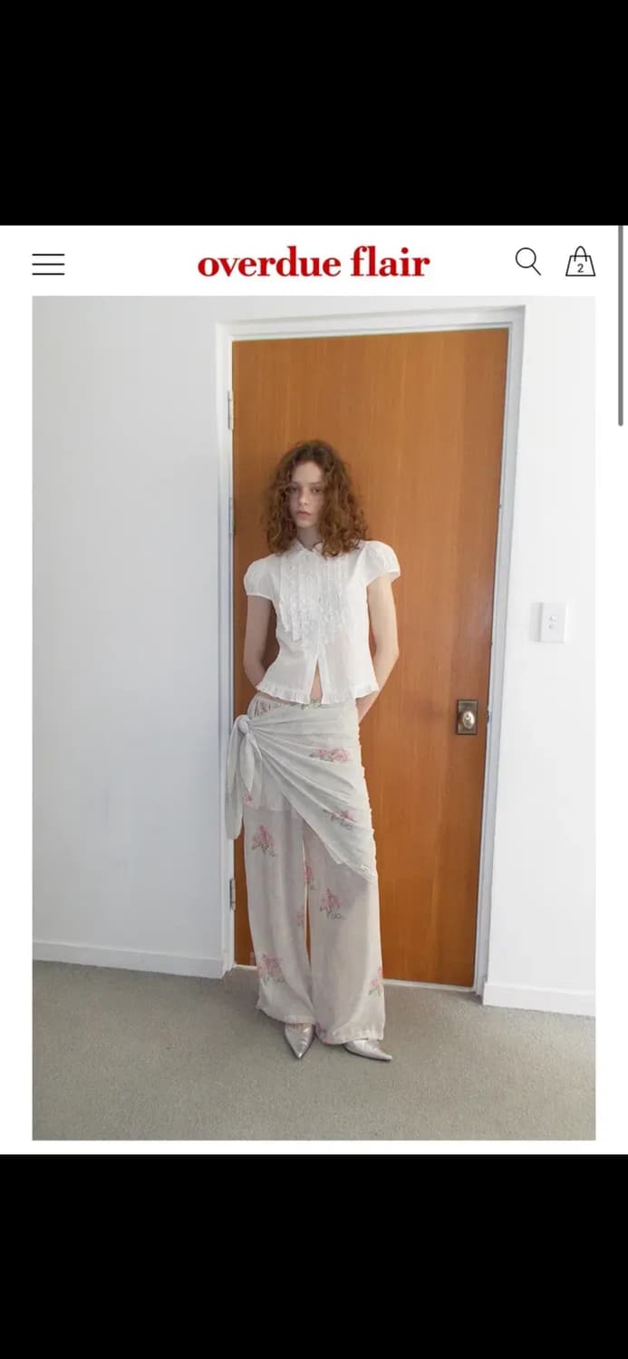 오버듀플레어 VINTAGE ROSE CHIFFON SHIRT&PANTS  상품이미지6