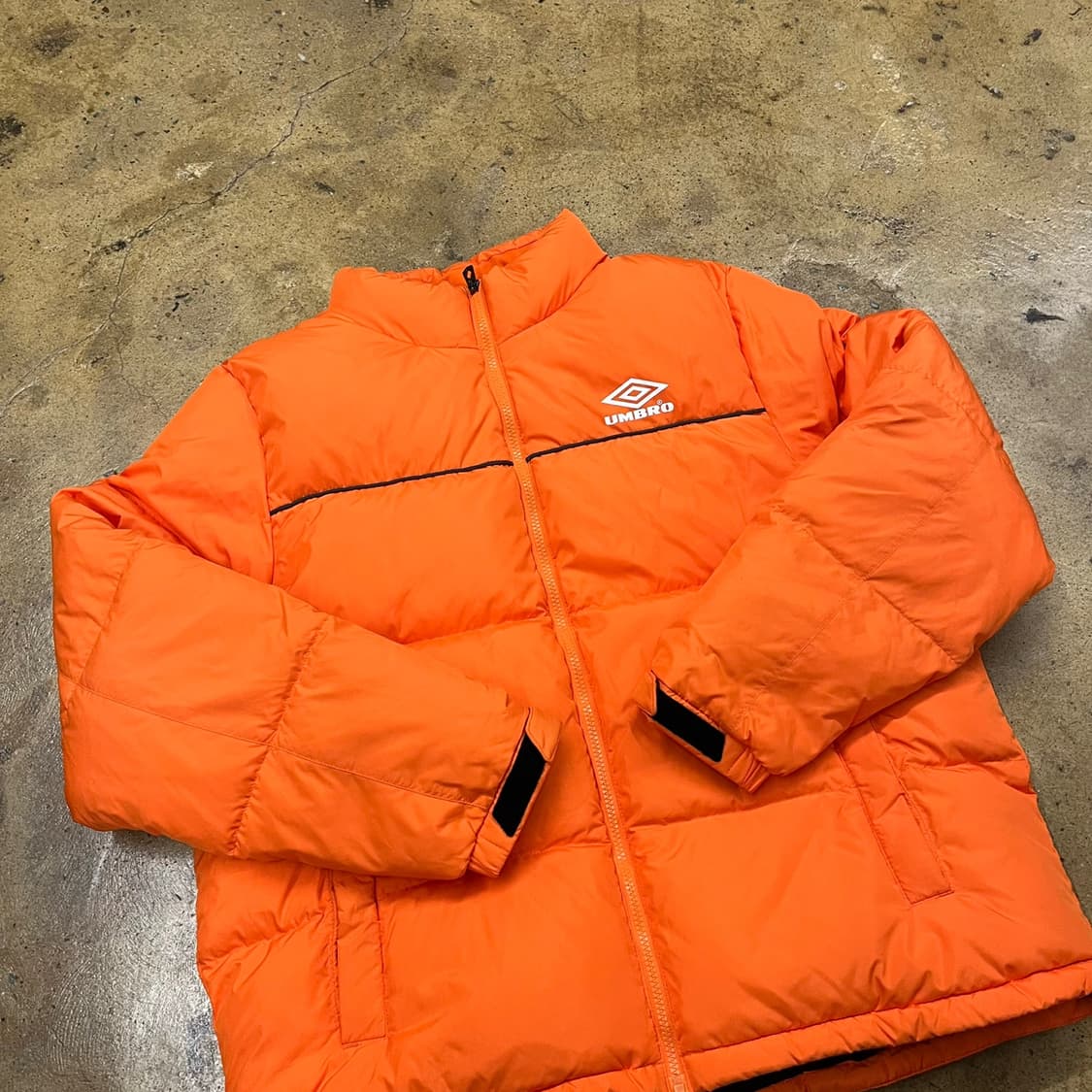 [정품/105] 엄브로 숏 다운 패딩 점퍼 오렌지 b16 상품이미지1