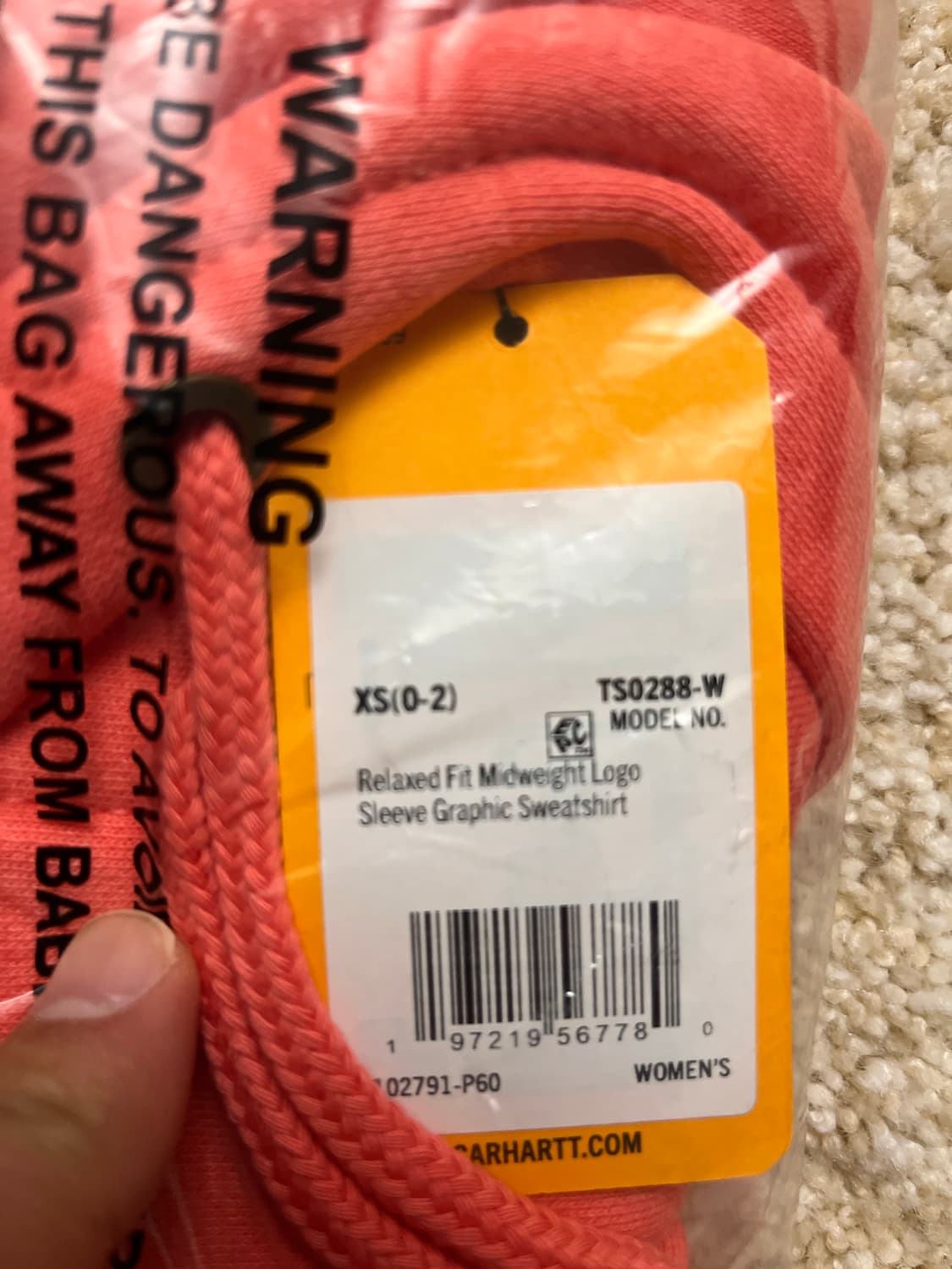 [새상품/XS] 칼하트 US 오리지널 클락스버그 미드웨이트 로고 후드 상품이미지4