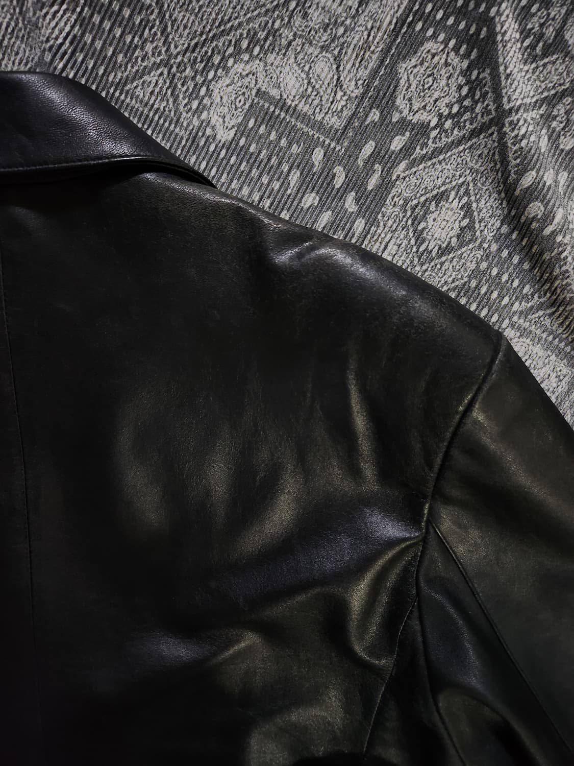 빈티지 레더 블레이저 대디핏 쎄미오버핏 상품이미지8