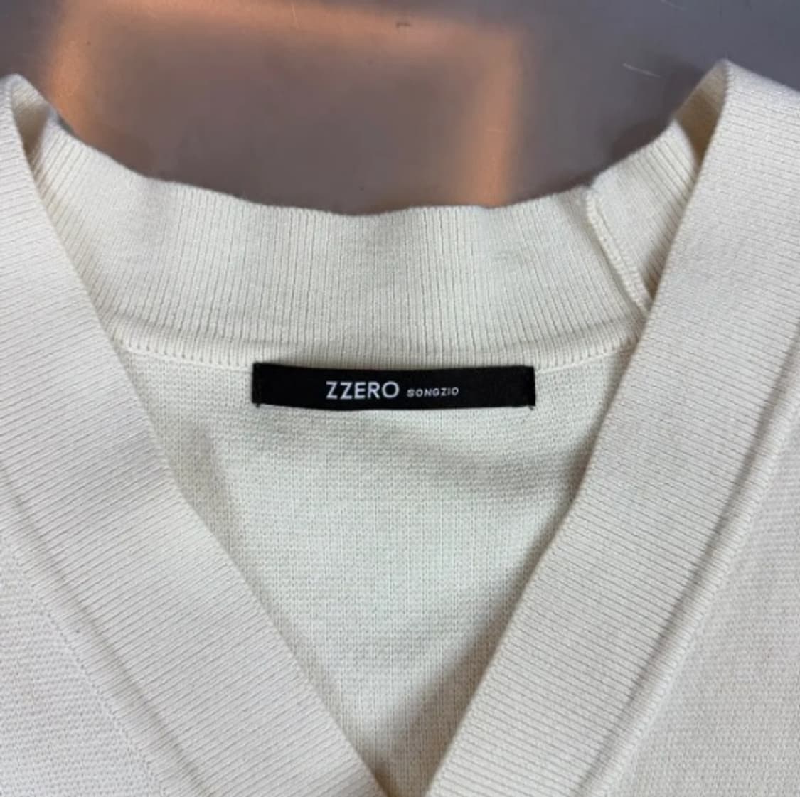 [정품] 송지오 블랙 캣 로고 크림 코튼 가디건 XS 상품이미지4