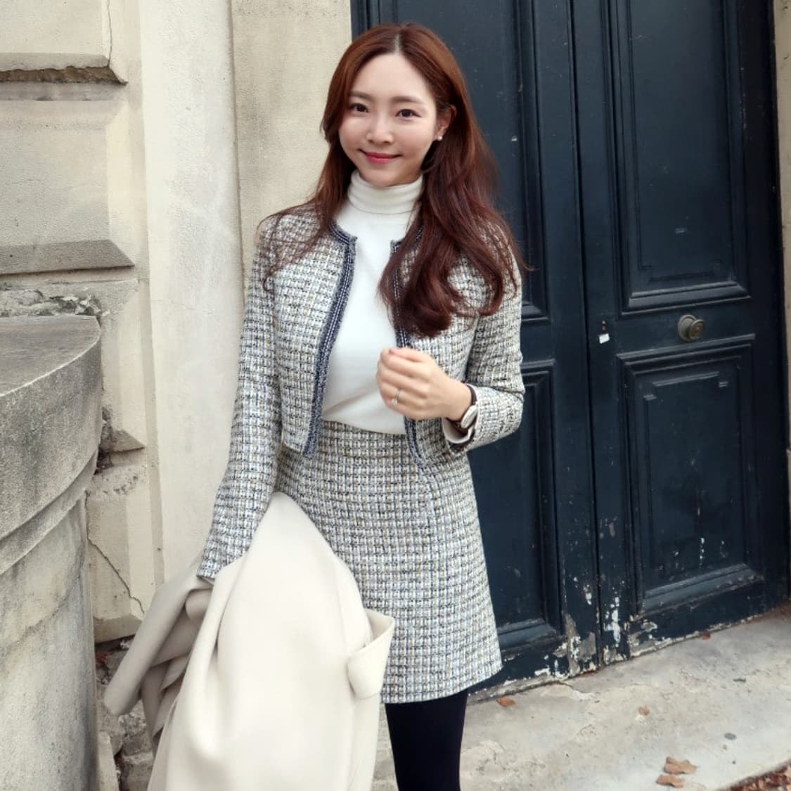 슈퍼린짱 1104라이너(1104LINER.L) 트위드 투피스 55 새상품 상품이미지1