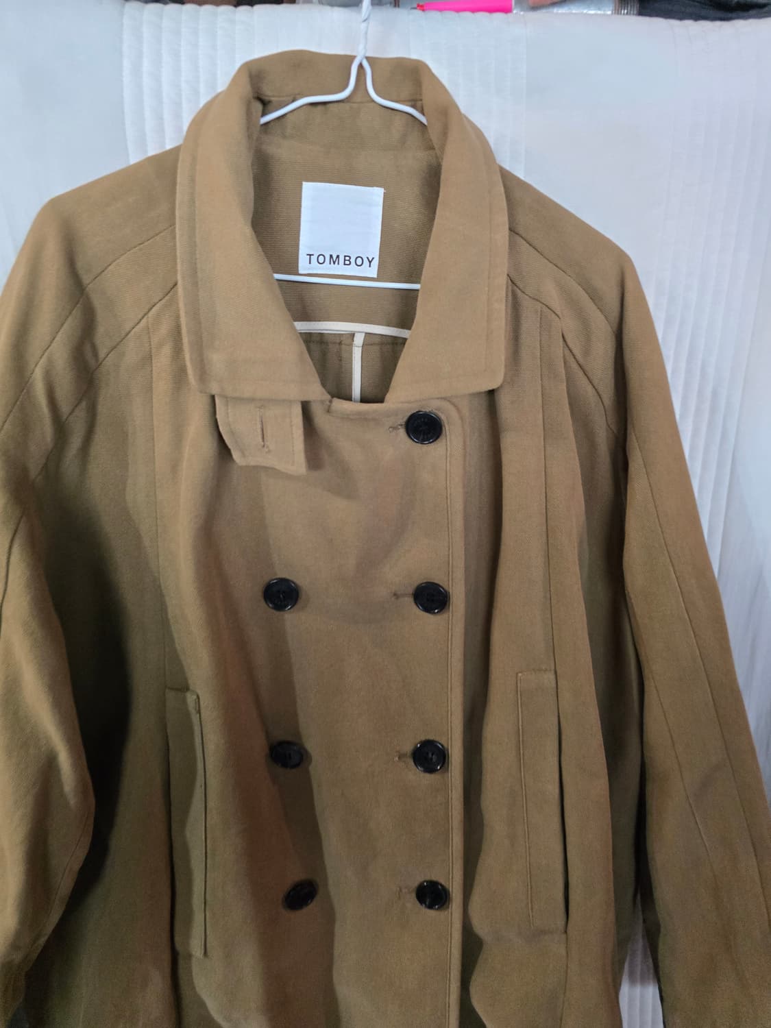 톰보이 더블 브레스트 코트 카멜 상품이미지1