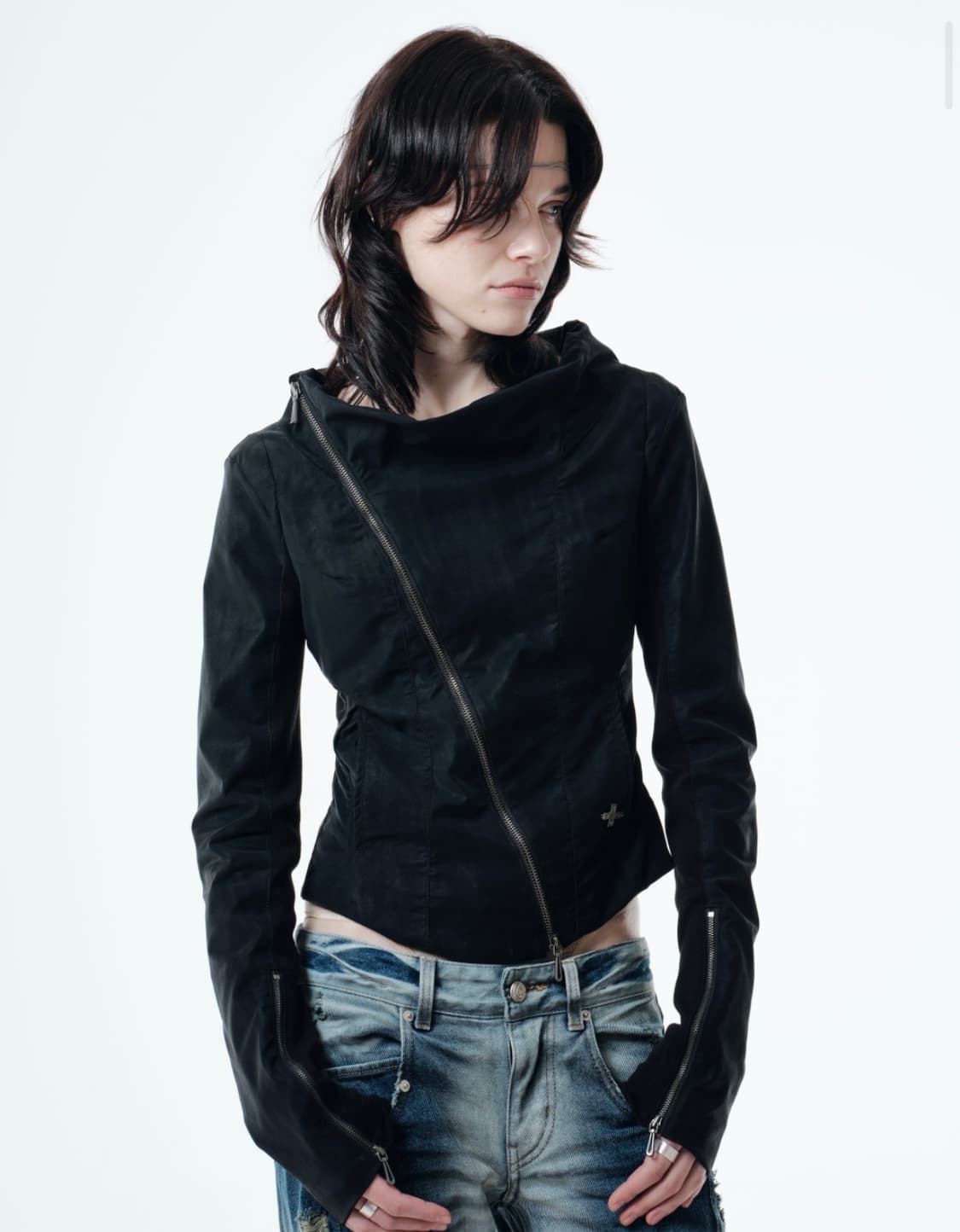 2000 아카이브 블랙 레더 자켓 상품이미지3