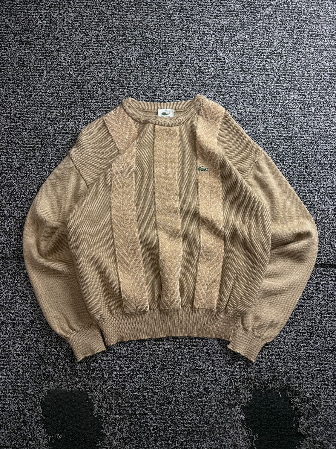 라코스테 아카이브 베이지 패턴 울 니트 3824 상품이미지2