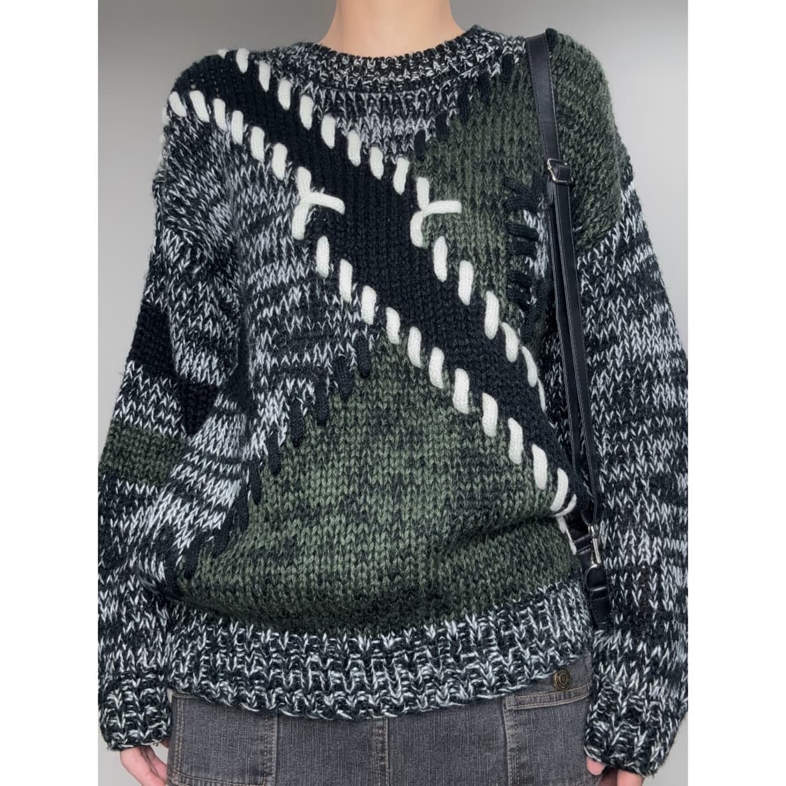 빈티지 유니크 니트 스웨터 상품이미지1