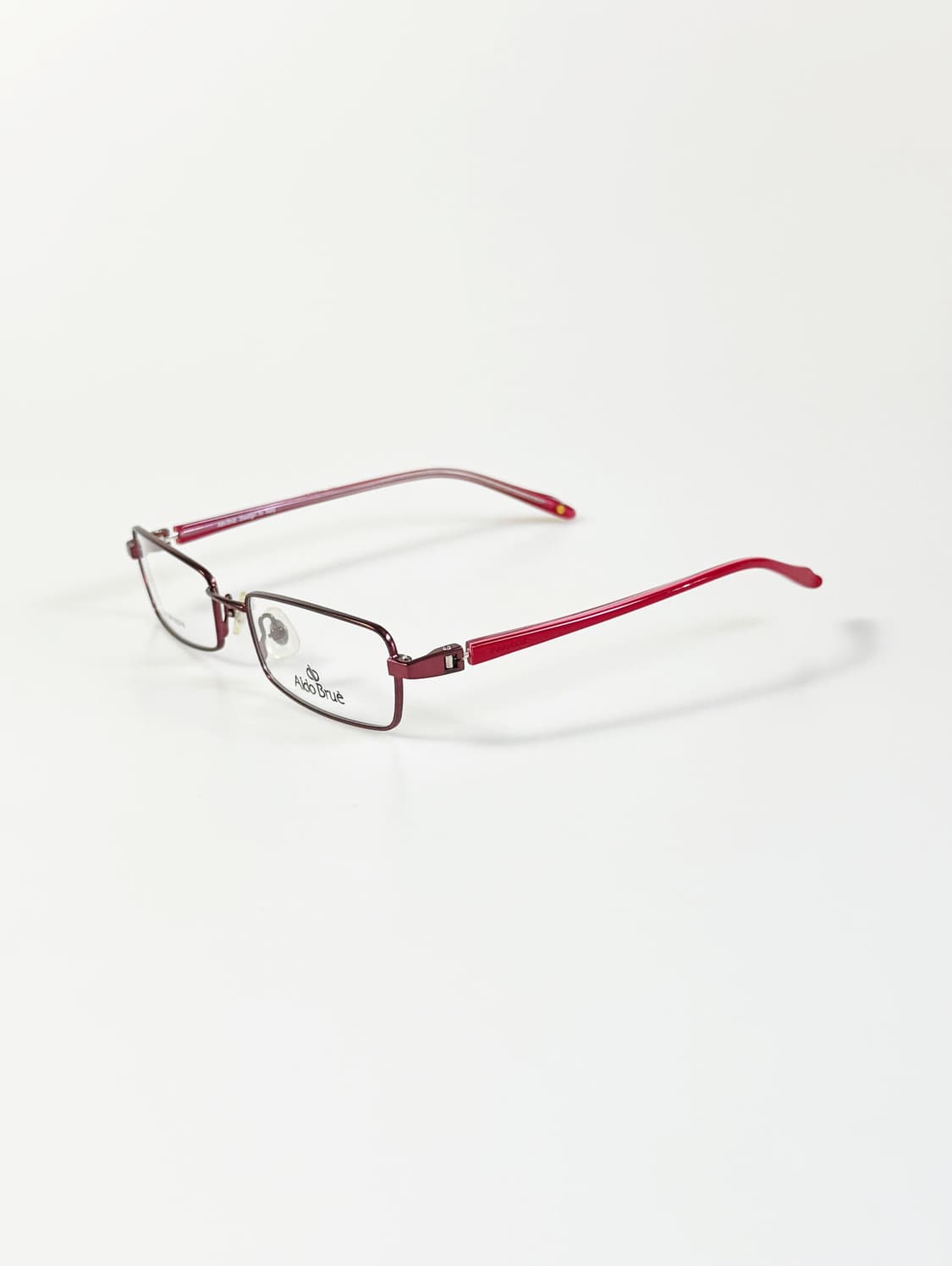 ALDO BRUE 레드 와인 메탈 슬림 스퀘어 빈티지 안경 상품이미지3
