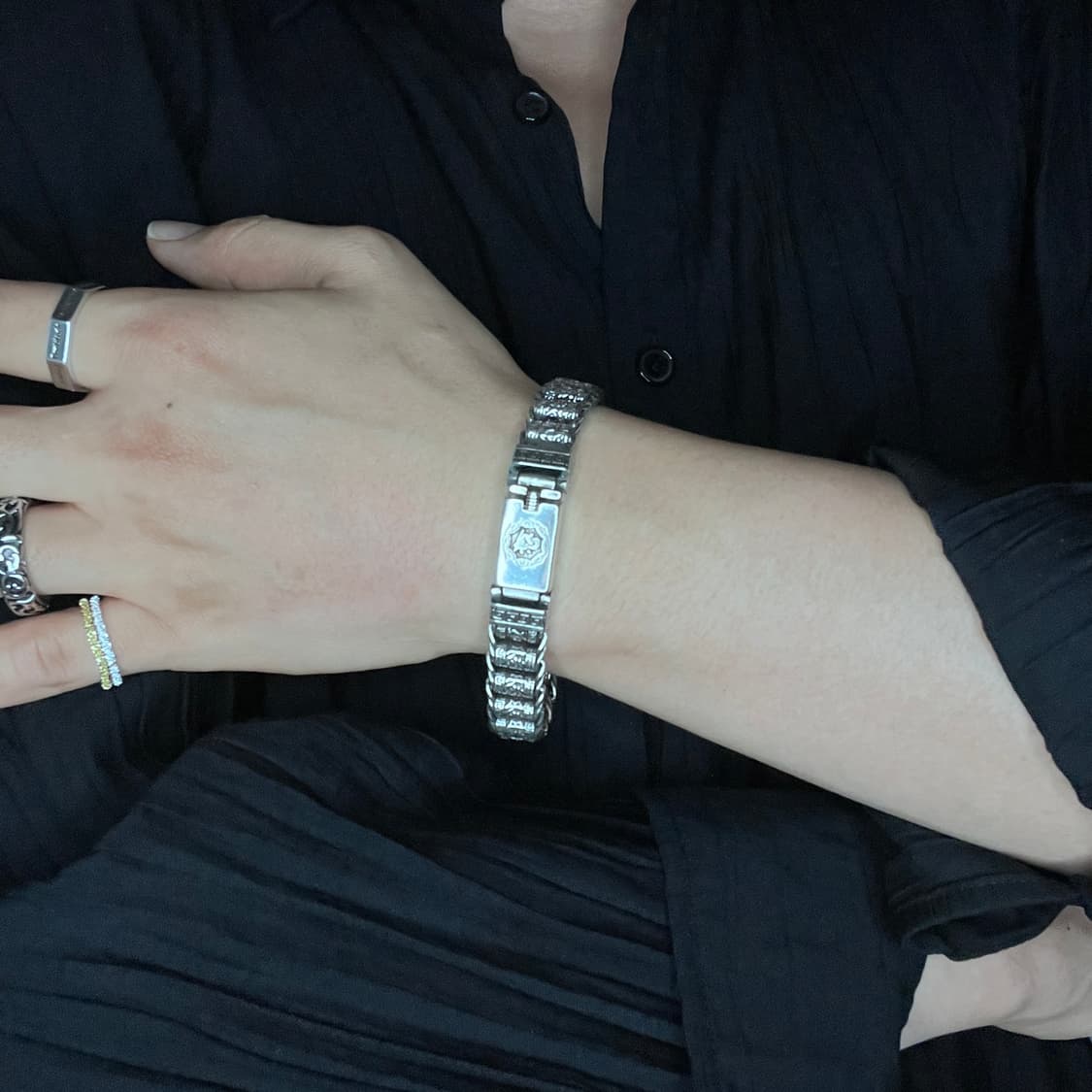 신주 은도금 만트라 팔찌 상품이미지3