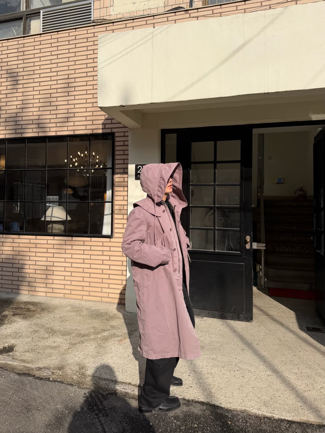 누마레 ee 다이드 워싱 피쉬테일 코트 M 퍼플 상품이미지3