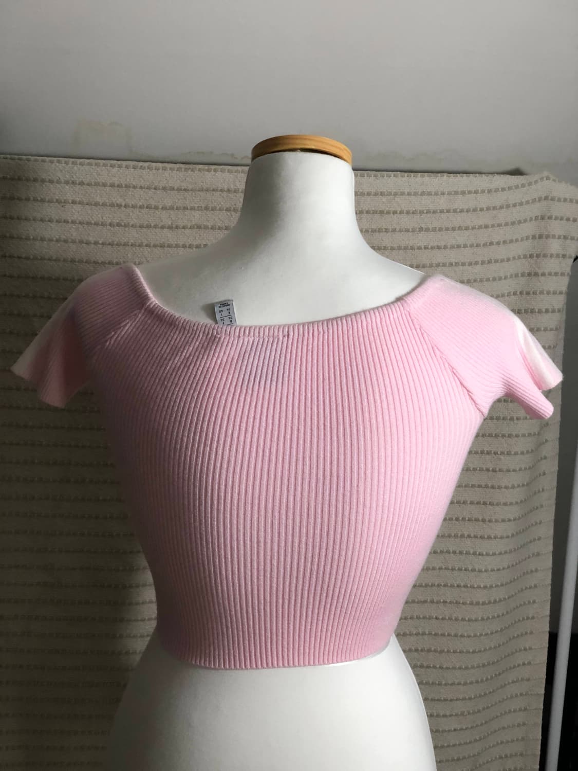 아디다스 오리지널 베이비 핑크 니트 반팔 티셔츠 상품이미지3