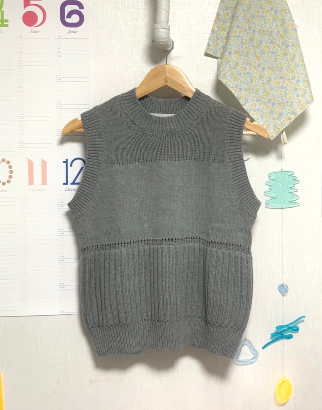 [새상품] 에프터먼데이 위브 블록드 니트 베스트 / 그레이 상품이미지3