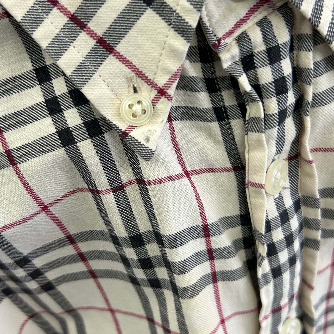 L 버버리 아이보리 노바체크 반팔 셔츠 상품이미지6