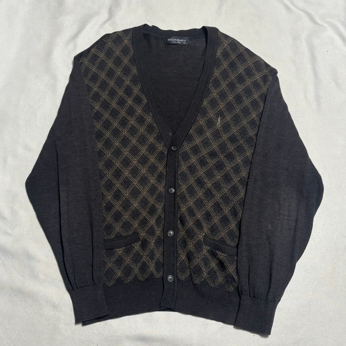 105 입생로랑 체크 가디건 상품이미지2