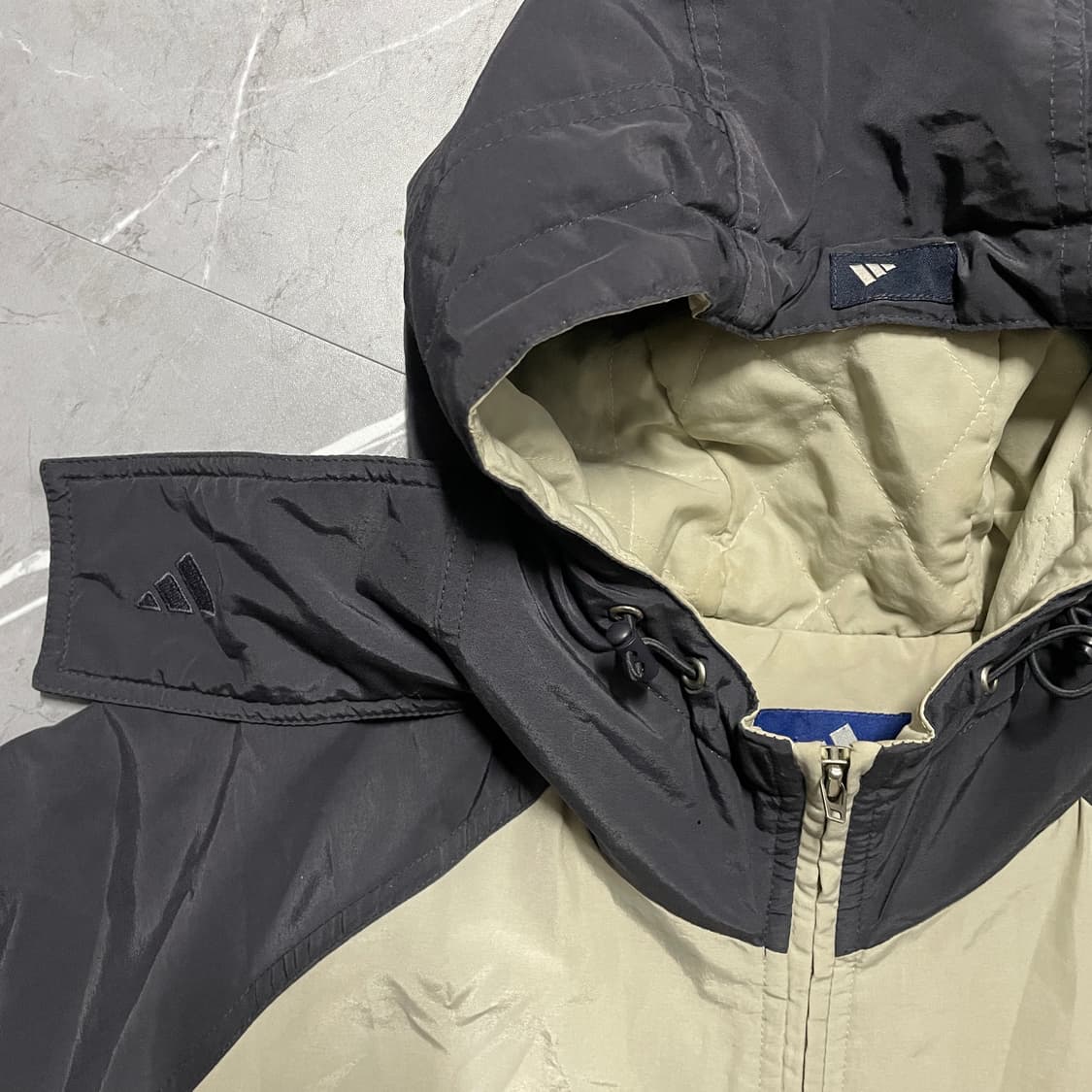 90s 아디다스 올드스쿨 점퍼 바람막이 누빔 패딩 트랙자켓 105 상품이미지3