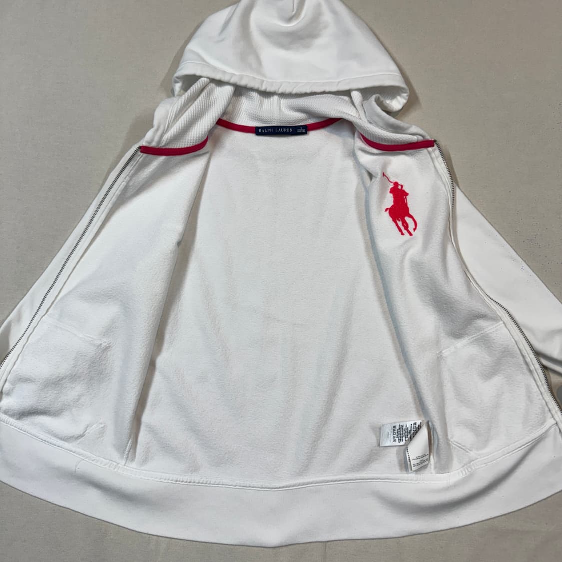 S) 폴로 랄프로렌 빅포니 화이트 후드집업 상품이미지5