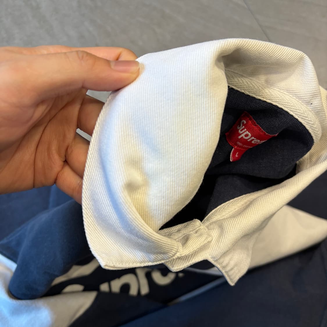 15Fw 슈프림 정품 네이비 럭비티 스웻셔츠 상품이미지9