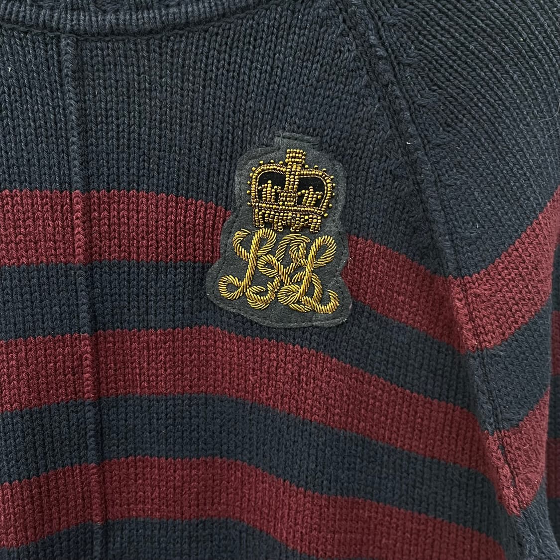 랄프로렌 스트라이프 니트 남색/버건디 여/M 상품이미지3