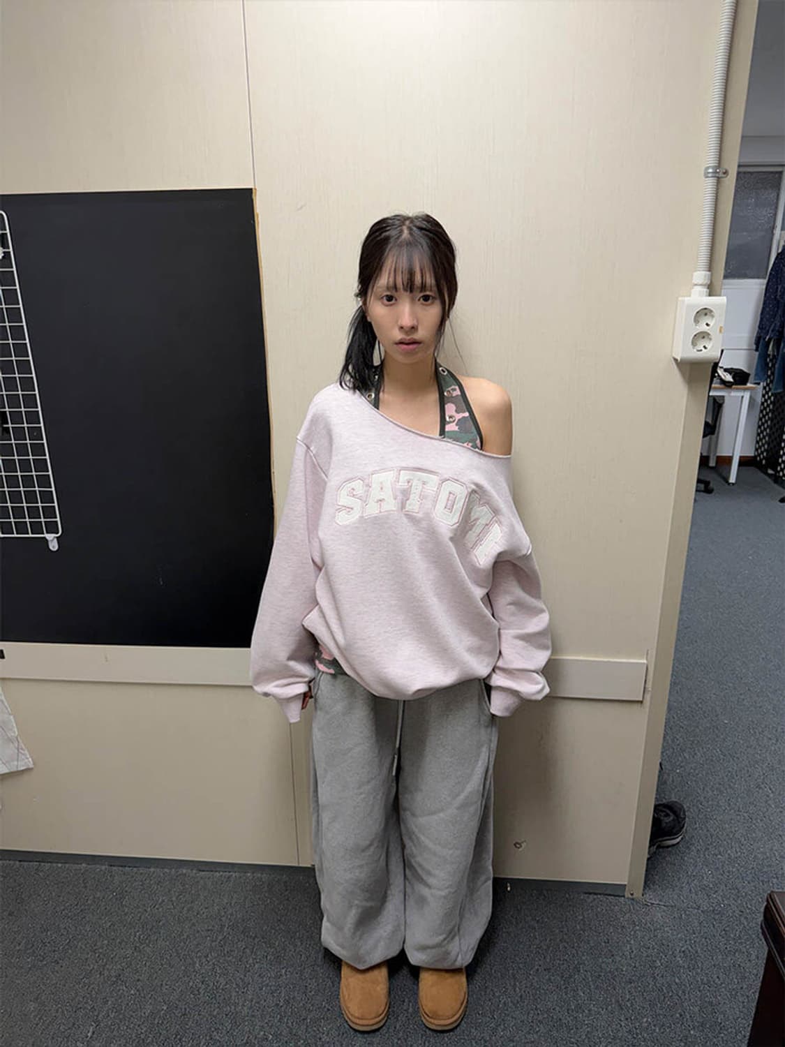 사토미라디오 One-shoulder patchwork MTM 세트 상품이미지1