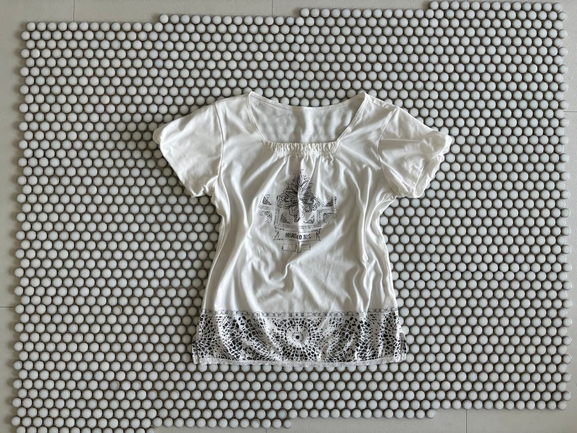 lace trim graphic top 상품이미지6