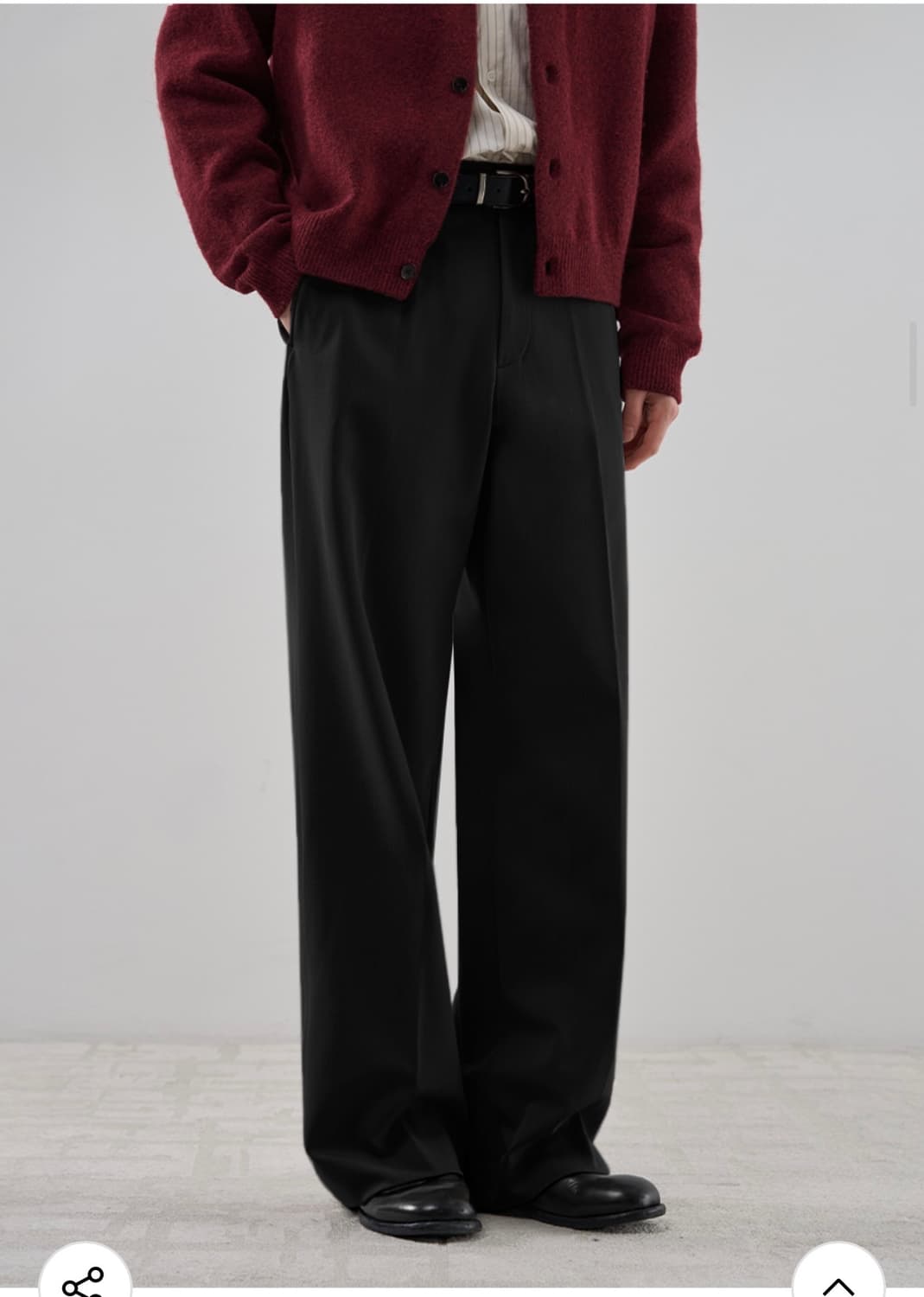 (L) 드로우핏 밴딩 와이드 슬랙스 [BLACK] 판매 상품이미지5