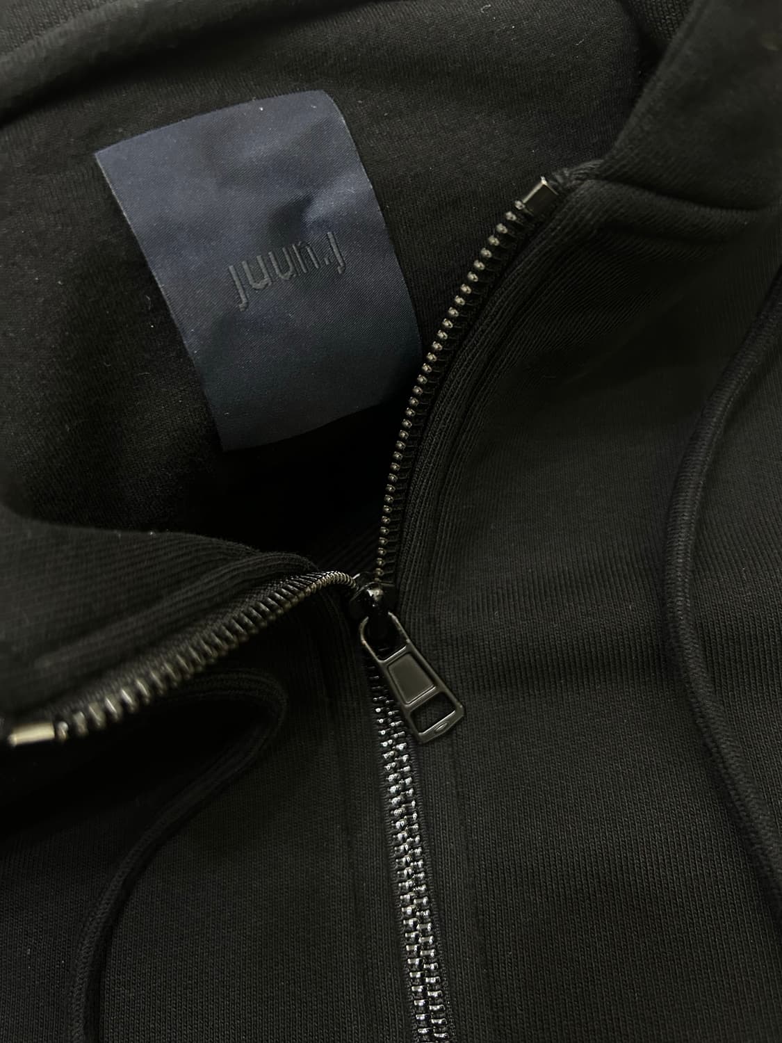 [44]준지 아카이브 프린팅 헤비웨이드 후드집업/블랙 상품이미지5