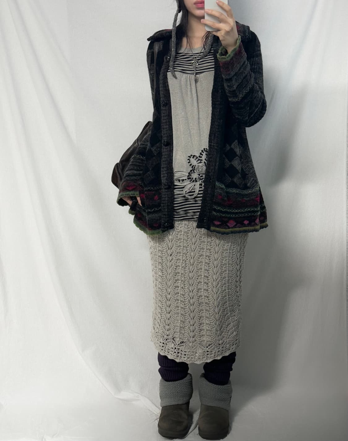 크로셰 니티드 스커트 상품이미지1