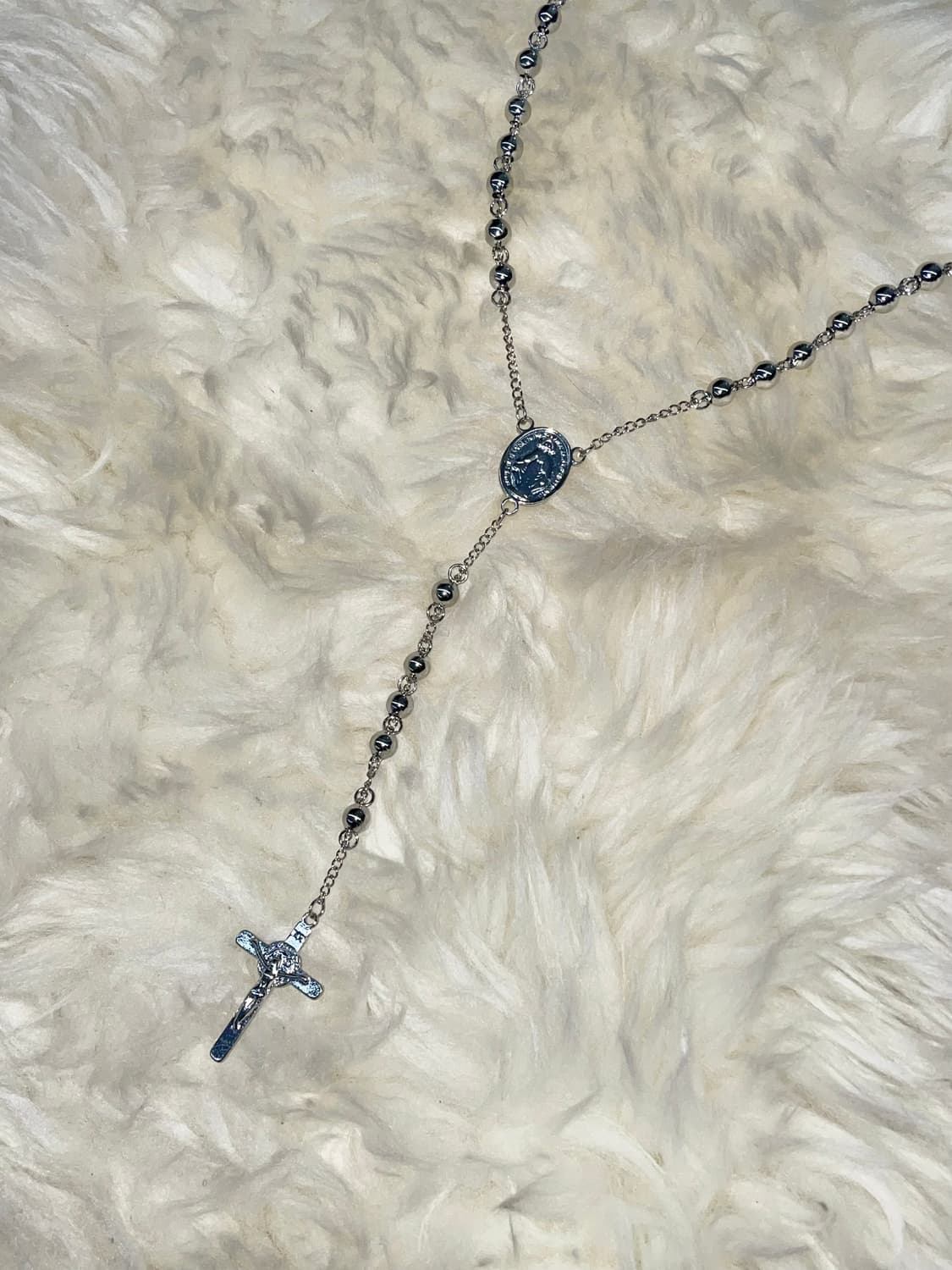 실버 볼 로자리오 네크리스 상품이미지2