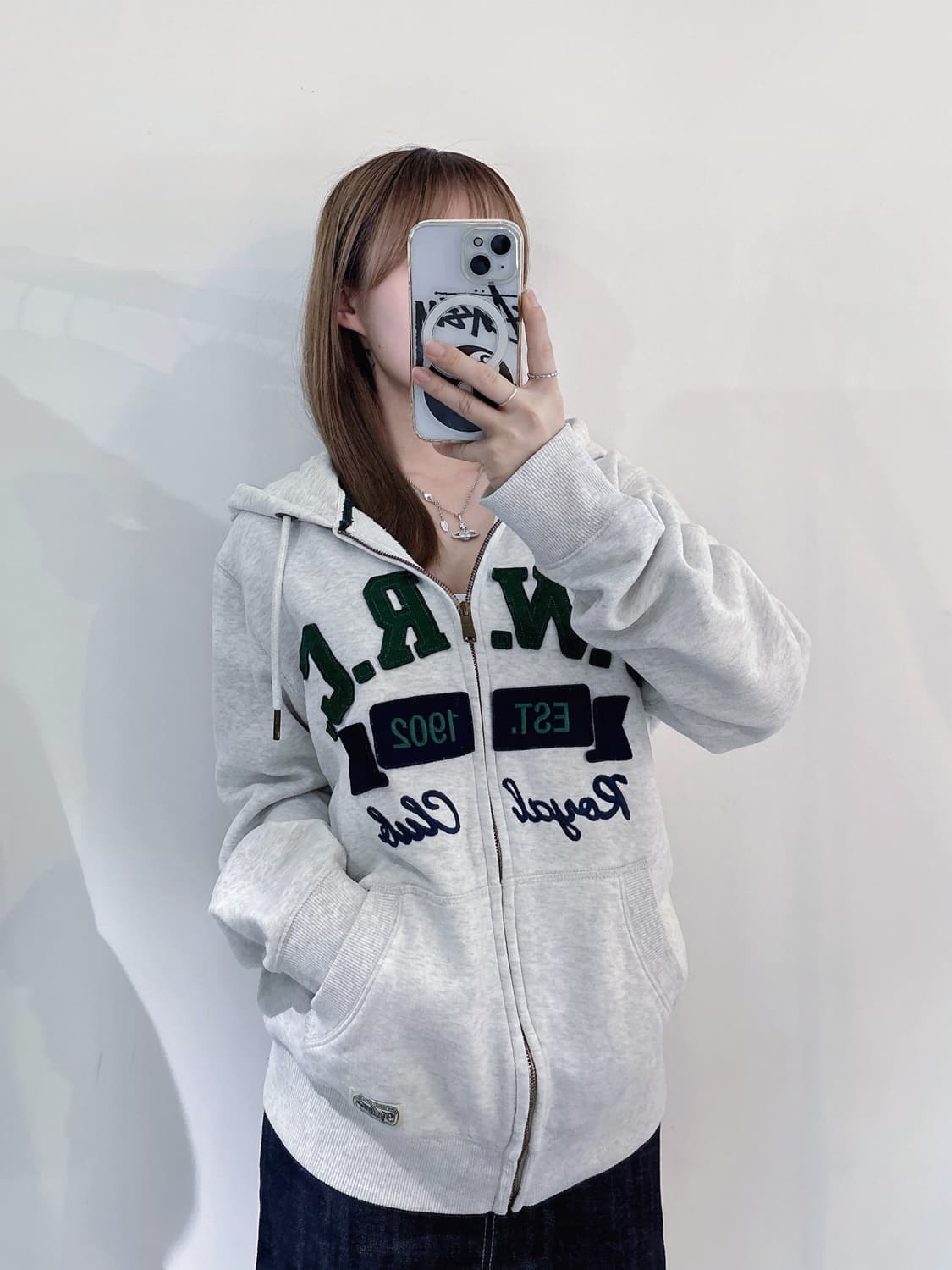 티니위니 빅로고 멜란지그레이 후드집업 상품이미지2