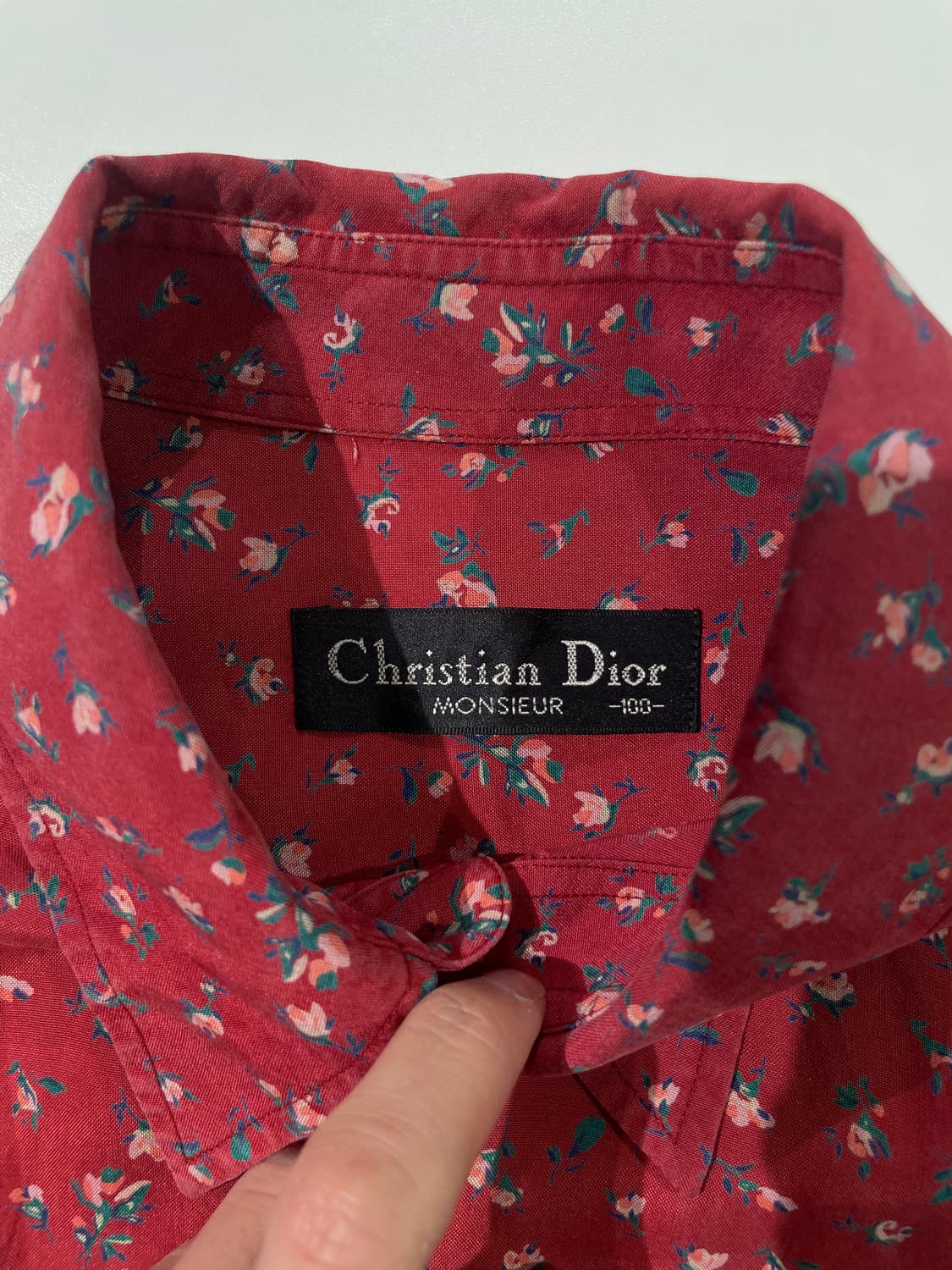 크리스찬 디올 무슈 레드 싱글 포켓 실크 셔츠 상품이미지7