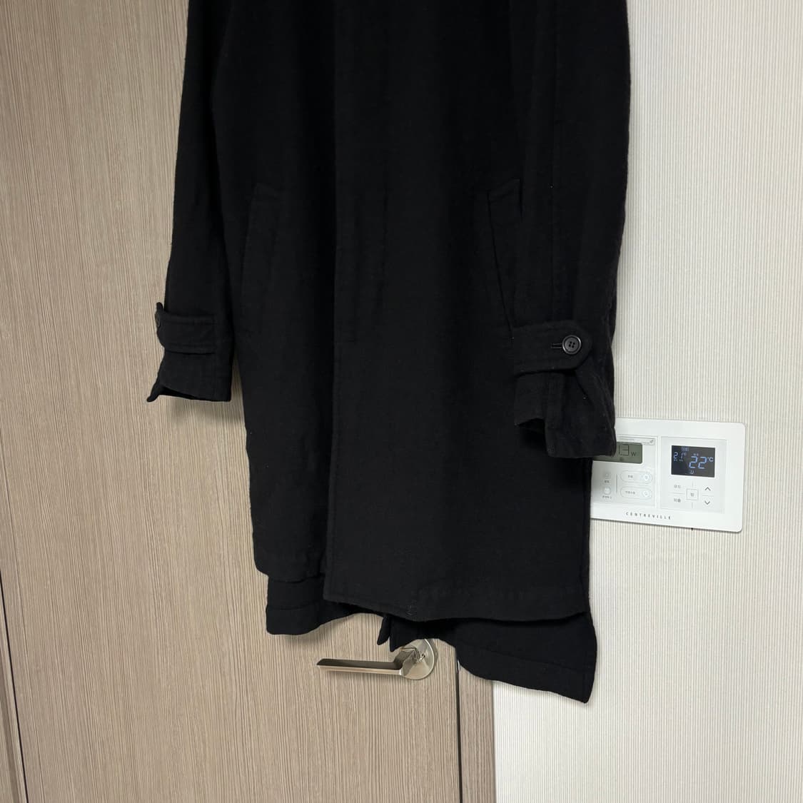 꼼데가르송 블랙 축융 울 코트 상품이미지4