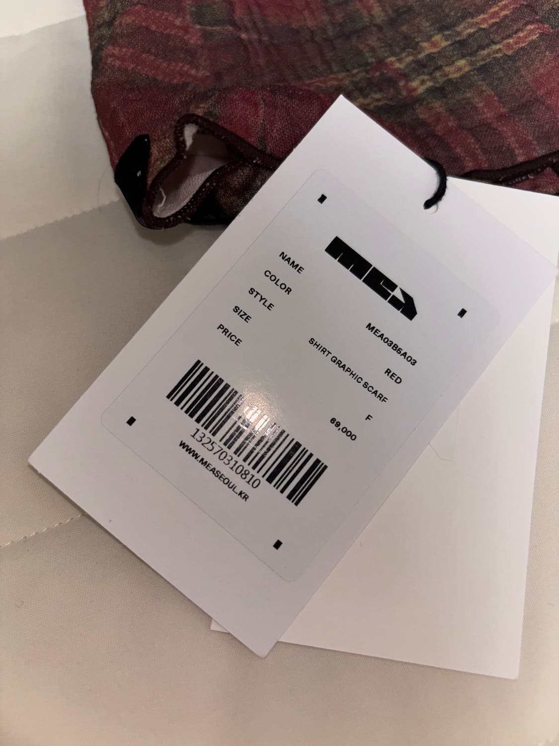 메아 빨간체크 목도리 상품이미지2