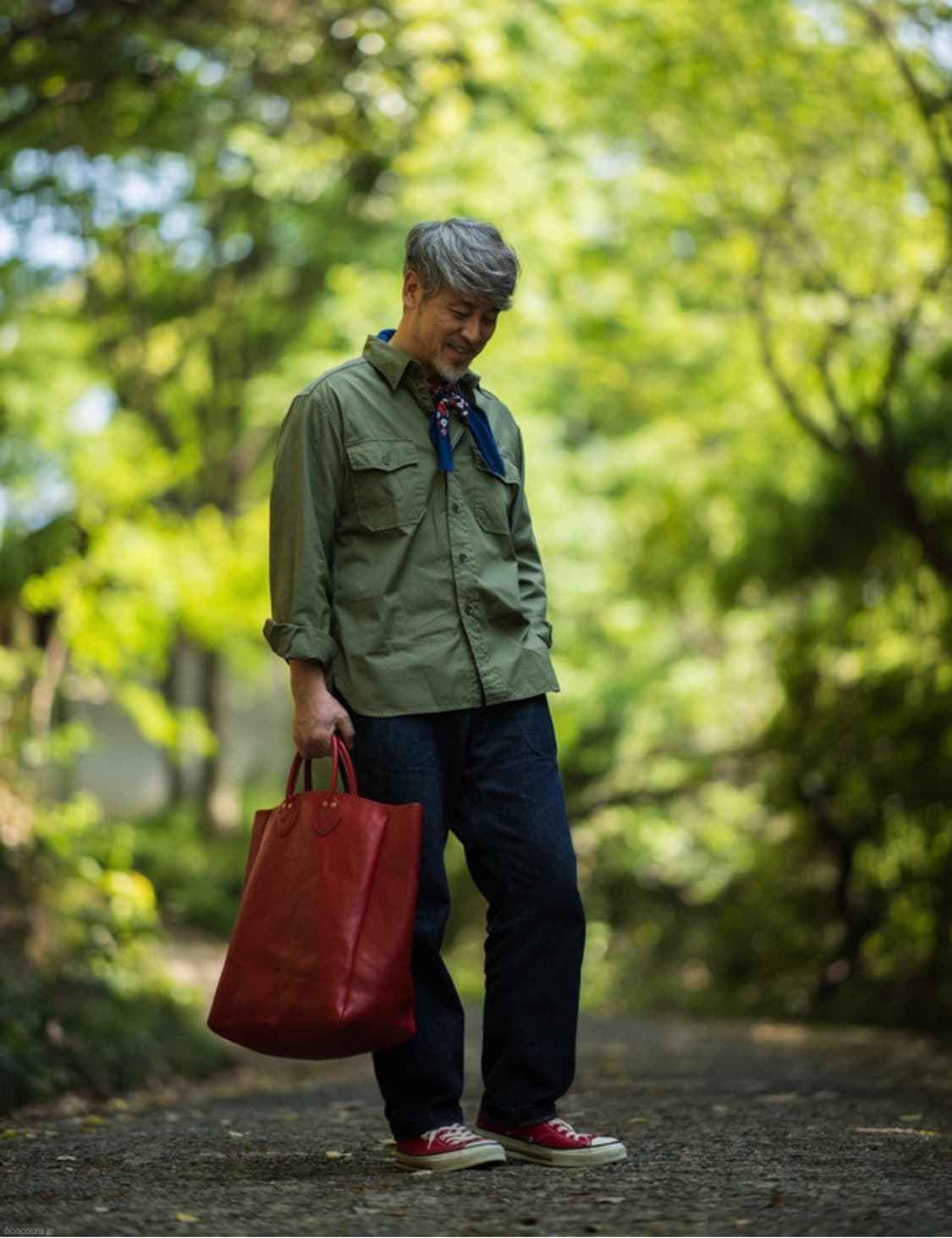 본쿠라 홀스하이드 토트백 레드 상품이미지6