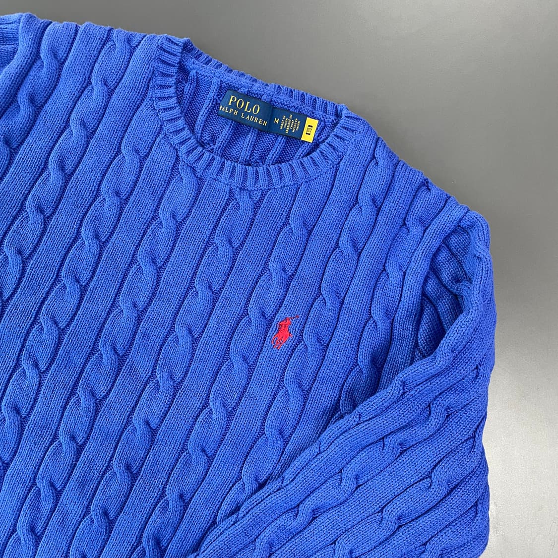 [M] 폴로 랄프로렌 코튼 꽈배기 케이블 니트 QR인증 상품이미지2