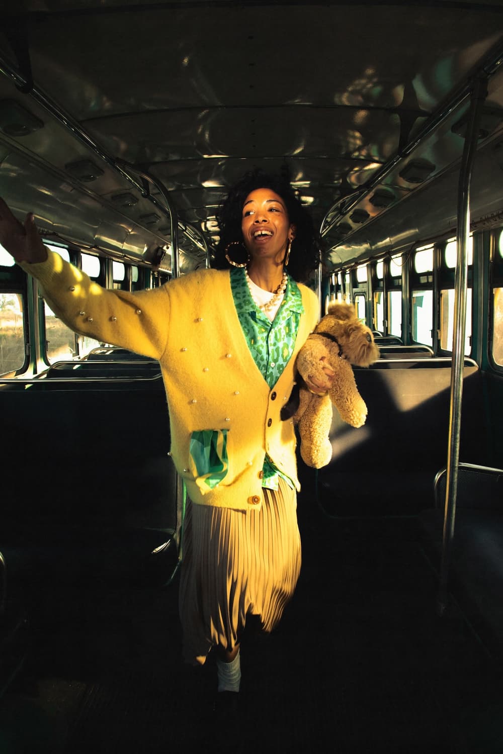 WAVY STRIPE SILK SCARF GREEN 상품이미지4