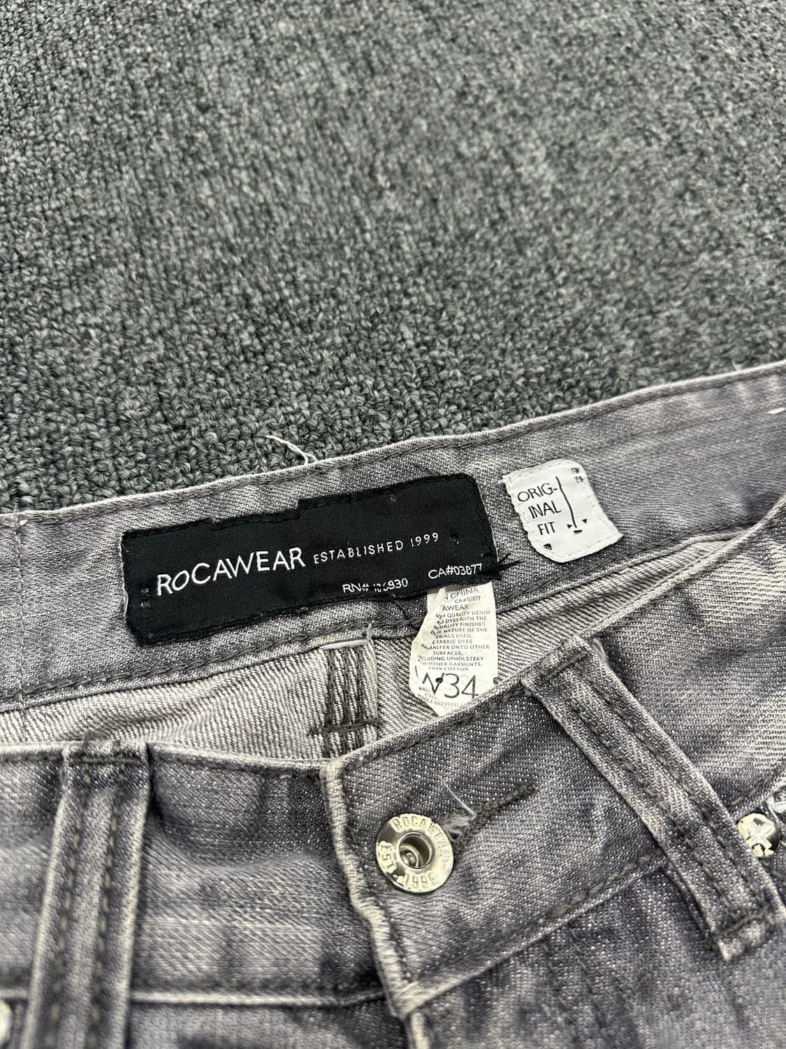 34) ROCAWEAR 로카웨어 그레이 데님팬츠 올드스쿨 힙합팬츠 상품이미지9